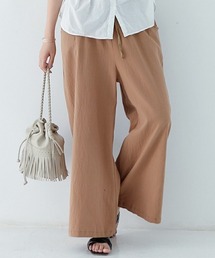 リネンタッチ夏服イージーワイドパンツ イージーケアアイテム