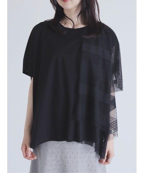 ZUCCa / S チュールチェック / カットソー(M navy(13)): SALE| A
