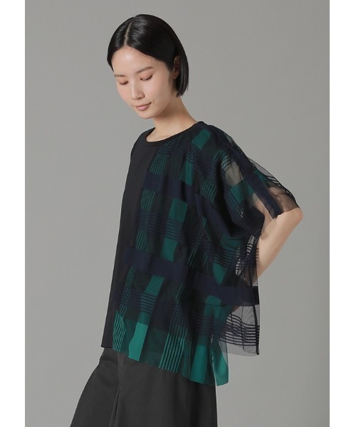 S)チュールチェック（Tシャツ/カットソー）｜ZUCCa（ズッカ）の