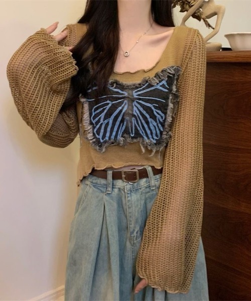 Square gyda LOOSE ニットトップス[品番：MKSW0056082]｜GYDA