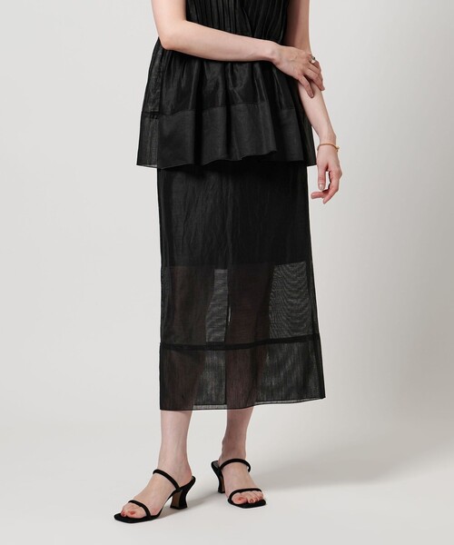 UNITED ARROWS(ユナイテッドアローズ)の「AKIHA ラミー タイトスカート(スカート・レディース・ブラック/ターコイズブルー系・36/38)」の3枚目の写真