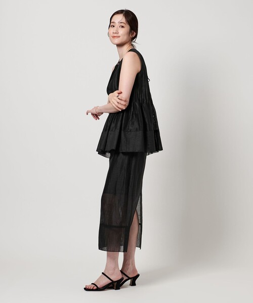 UNITED ARROWS ゴールド タイトスカート　40 UNITED ARROWS LTD. OUTLET｜キカジャカード フリンジ タイト