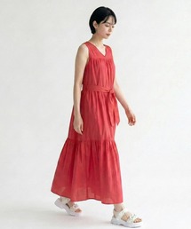 JETSET SOLO PLUS （ジェットセットソロプラス）の「【INDUS luxury for JETSET SOLO PLUS】Vネックティアードワンピース（ワンピース）」