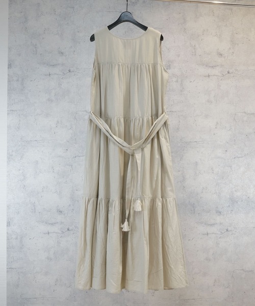 JETSET SOLO PLUS (ジェットセットソロプラス)の「【INDUS luxury for JETSET SOLO PLUS】Vネックティアードワンピース(ワンピース・レディース・ピンク/ベージュ/ブラック系/ベージュ系・FREE)」の16枚目の写真