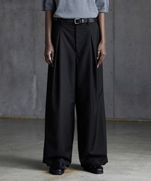 CALLNE（カルネ）の「【CALLNE】 Box Tuck Relaxed Wide Pants / ボックスタックリラックスワイドパンツ（スラックス・メンズ）」