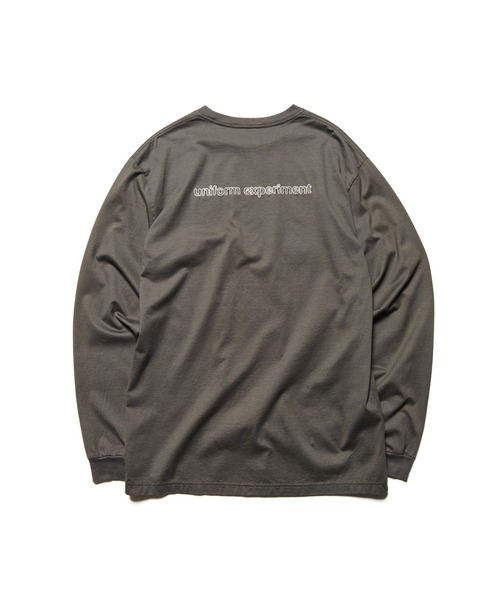 uniform experiment(ユニフォームエクスペリメント)の「LOGO-DRAFT L/S TEE(Tシャツ/カットソー・メンズ・チャコールグレー/ホワイト/ブラック・2/3/4/1/5)」の2枚目の写真