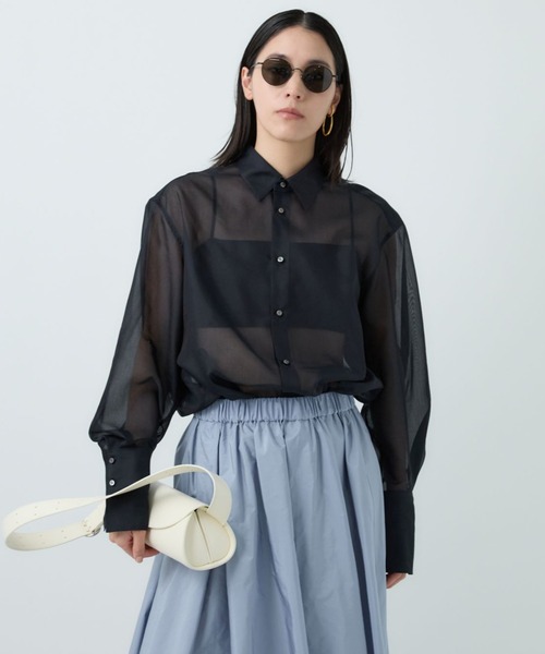 Chaos（カオス）の「Chaos(カオス)/エルヴェシャツ（Tシャツ/カットソー・レディース・ホワイト/ダークネイビー・FREE）」の2枚目の写真