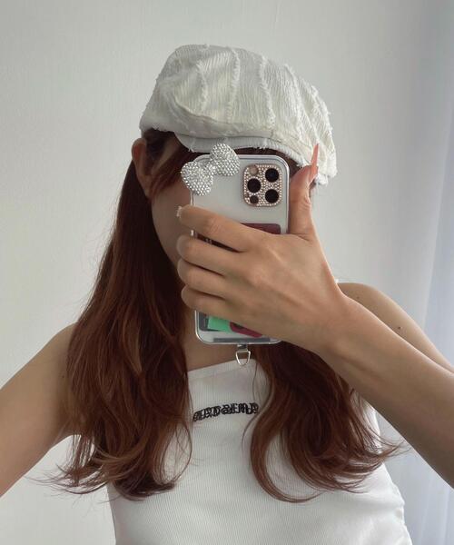 WEGO（ウィゴー）の「WEGO/フリンジデザインハンチング（キャスケット・レディース・ホワイト/ブラック・FREE）」の3枚目の写真