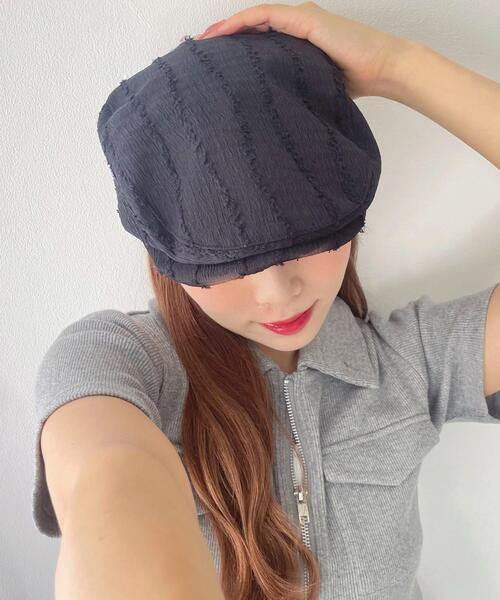 WEGO（ウィゴー）の「WEGO/フリンジデザインハンチング（キャスケット・レディース・ホワイト/ブラック・FREE）」の5枚目の写真