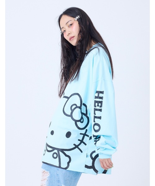 Little sunny bite(リトルサニーバイト)の「【little sunny bite】HELLO KITTY x little sunny bite long tee(Tシャツ/カットソー・レディース・ブラック/ホワイト/ライトブルー・MEDIUM/SMALL)」の16枚目の写真
