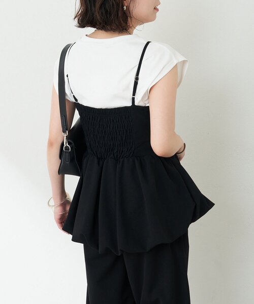 Remind me and forever（リマインドミーアンドフォーエバー）の「【一枚でおしゃれ見え！】バルーンキャミコンビネゾン（ワンピース・レディース・ブラック/グレイッシュベージュ・FREE）」の7枚目の写真