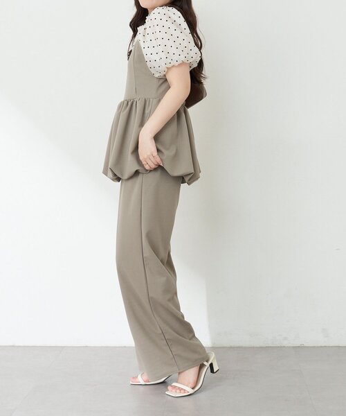 Remind me and forever（リマインドミーアンドフォーエバー）の「【一枚でおしゃれ見え！】バルーンキャミコンビネゾン（ワンピース・レディース・ブラック/グレイッシュベージュ・FREE）」の20枚目の写真