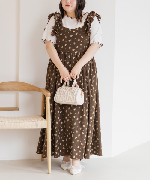 フリルリボン付き花柄ワンピース フリルリボン花柄ワンピース（ワンピース）｜CLETTE（クレット）の