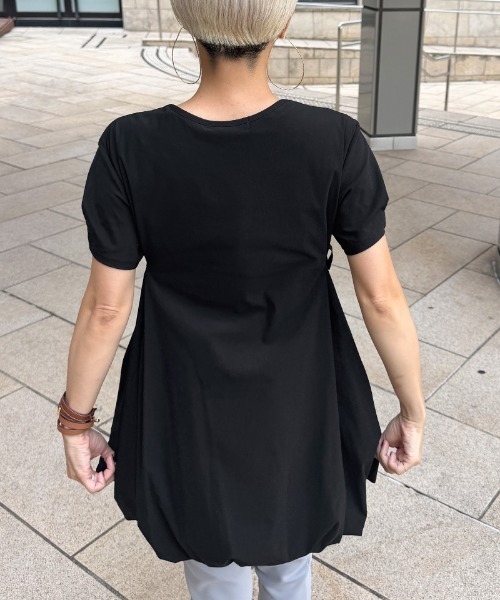 JENNE(ジェンヌ)の「JENNEクールバルーンTシャツ(Tシャツ/カットソー・レディース・イエロー/ホワイト/ブラック/ネイビー・SMALL/MEDIUM/LARGE)」の7枚目の写真