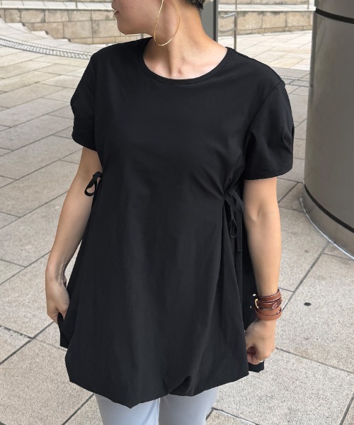 JENNE(ジェンヌ)の「JENNEクールバルーンTシャツ(Tシャツ/カットソー・レディース・イエロー/ホワイト/ブラック/ネイビー・SMALL/MEDIUM/LARGE)」の15枚目の写真