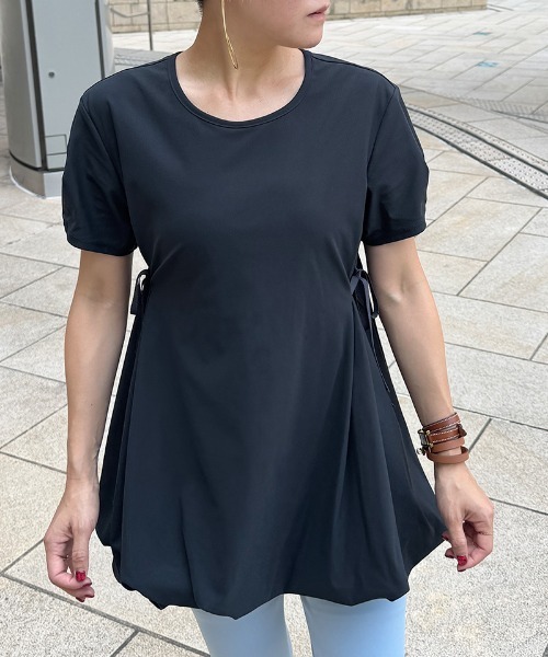 JENNE(ジェンヌ)の「JENNEクールバルーンTシャツ(Tシャツ/カットソー・レディース・イエロー/ホワイト/ブラック/ネイビー・SMALL/MEDIUM/LARGE)」の17枚目の写真
