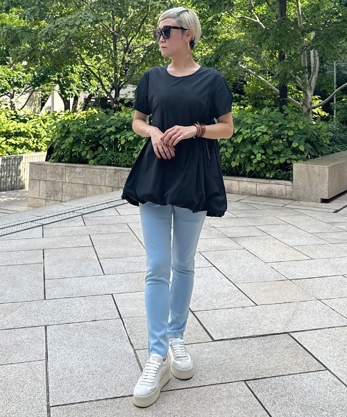 JENNE(ジェンヌ)の「JENNEクールバルーンTシャツ(Tシャツ/カットソー・レディース・イエロー/ホワイト/ブラック/ネイビー・SMALL/MEDIUM/LARGE)」の19枚目の写真