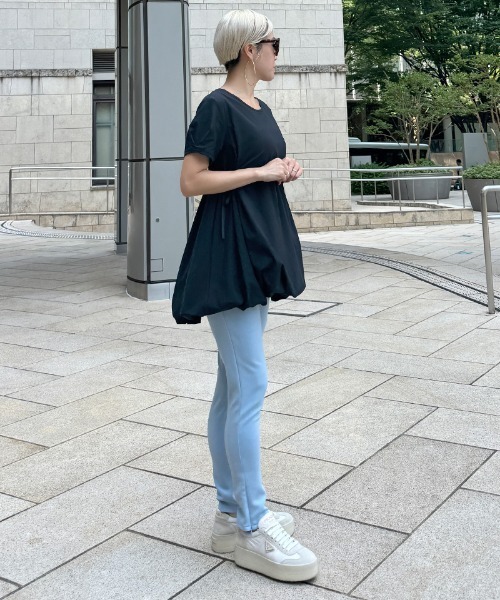 JENNE(ジェンヌ)の「JENNEクールバルーンTシャツ(Tシャツ/カットソー・レディース・イエロー/ホワイト/ブラック/ネイビー・SMALL/MEDIUM/LARGE)」の20枚目の写真