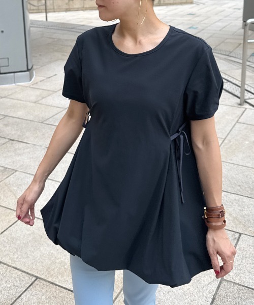 JENNE(ジェンヌ)の「JENNEクールバルーンTシャツ(Tシャツ/カットソー・レディース・イエロー/ホワイト/ブラック/ネイビー・SMALL/MEDIUM/LARGE)」の21枚目の写真
