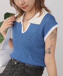 ROOPTOKYO | 透かし編み 襟付き ニットベスト(ベスト)