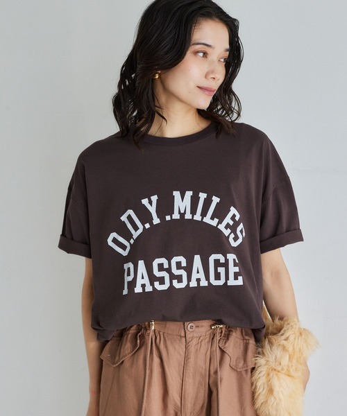 tシャツ BARNYARDSTORM / ヴィンテージカレッジBIGTシャツ「吸水速乾・JAPAN FABRIC」 レディース BARNYARDSTORM / ヴィンテージカレッジBIGTシャツ【吸水速乾