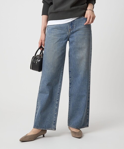 NEEDBY heritage(ニードバイヘリテージ)の「【別注】<NEEDBY heritage>MEI ワイド ストレート デニム(デニムパンツ・レディース・ブラック/コバルトブルー・XS/S/M)」の1枚目の写真