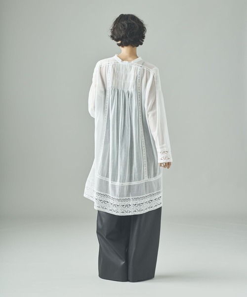 CurensologyC.S.G.店舗限定リネンメッシュショートギャザーブラウス CurensologyC.S.G.店舗限定リネンメッシュショートギャザーブラウス