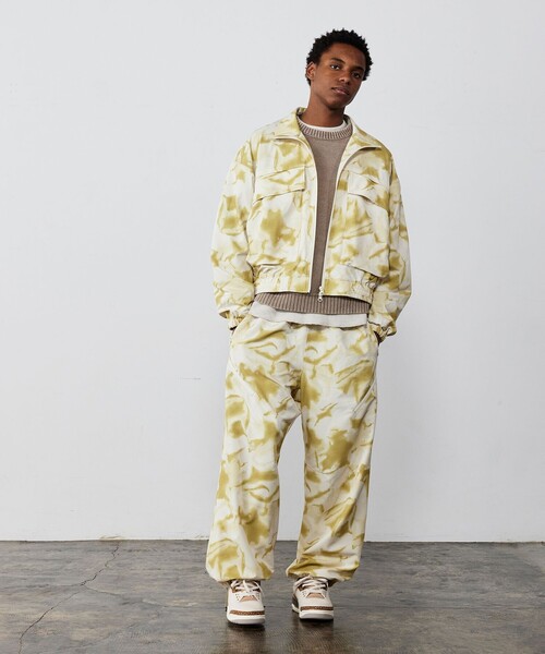 BEAMS（ビームス）の「ワイドストレート プリント ジップ イージーパンツ（その他パンツ・メンズ・グレー/クリーム・S/M/XL/L）」の3枚目の写真