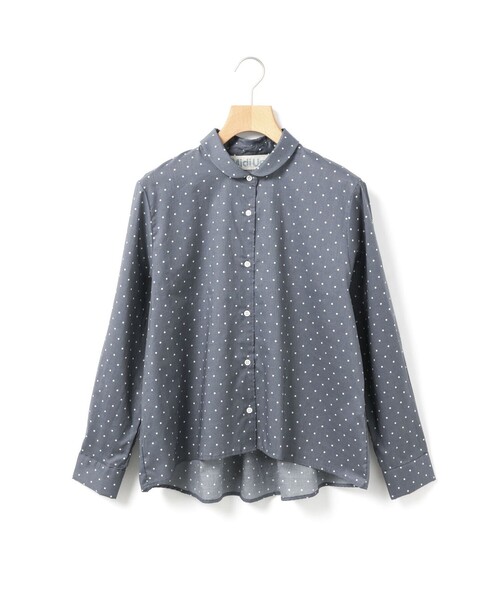 MidiUmi(ミディウミ)の「MidiUmi ドット柄ダッチカラーシャツ(シャツ/ブラウス・レディース・ブラック/ブラウン/グレー・FREE)」の3枚目の写真