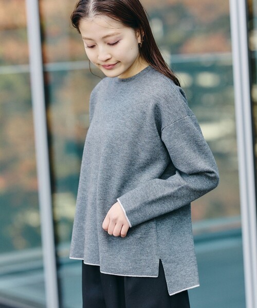 BEAMS HEART（ビームスハート）の「配色 リバーニット プルオーバー（ニット/セーター・レディース・ホワイト系その他5/ブラック/グレー・FREE）」の3枚目の写真