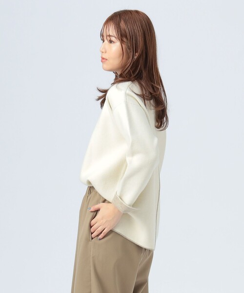 BEAMS HEART（ビームスハート）の「配色 リバーニット プルオーバー（ニット/セーター・レディース・ホワイト系その他5/ブラック/グレー・FREE）」の6枚目の写真