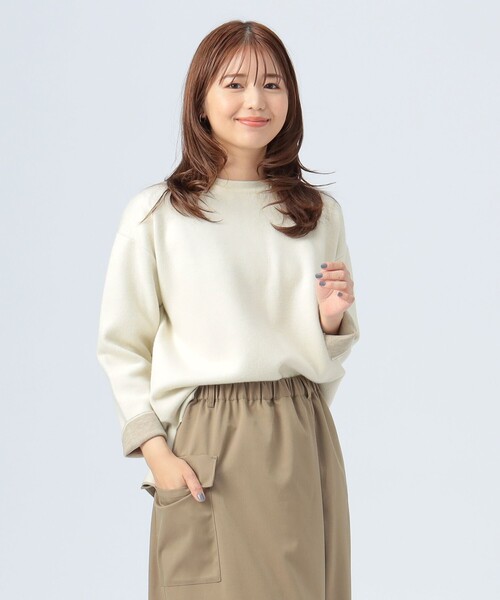 BEAMS HEART（ビームスハート）の「配色 リバーニット プルオーバー（ニット/セーター・レディース・ホワイト系その他5/ブラック/グレー・FREE）」の7枚目の写真