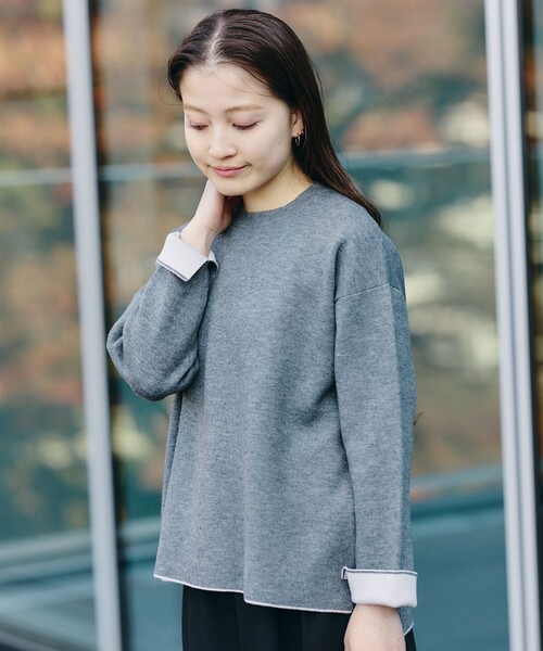 BEAMS HEART（ビームスハート）の「配色 リバーニット プルオーバー（ニット/セーター・レディース・ホワイト系その他5/ブラック/グレー・FREE）」の11枚目の写真