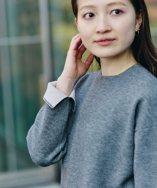 BEAMS HEART（ビームスハート）の「配色 リバーニット プルオーバー（ニット/セーター・レディース・ホワイト系その他5/ブラック/グレー・FREE）」の12枚目の写真