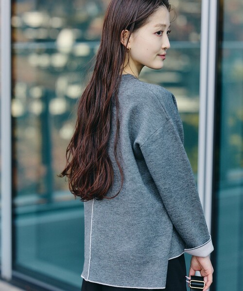 BEAMS HEART（ビームスハート）の「配色 リバーニット プルオーバー（ニット/セーター・レディース・ホワイト系その他5/ブラック/グレー・FREE）」の13枚目の写真