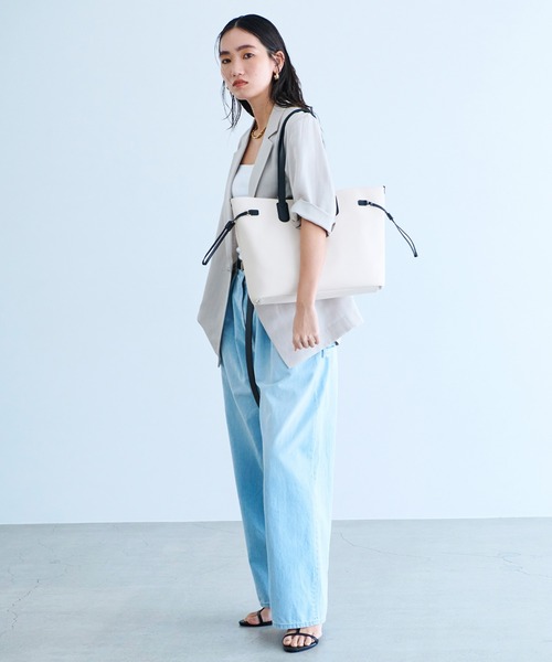 Breath TOPKAPI(ブレストプカピ)の「【Breath TOPKAPI】2way A4 ロングハンドル トート バッグ 撥水 肩掛け PC対応 日本製(トートバッグ・レディース・ブラック/グレー/オフホワイト/クリーム・FREE)」の9枚目の写真