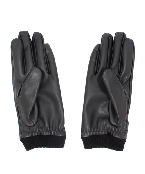 RAGEBLUE（レイジブルー）の「【スマートフォン対応】レザータッチパネルグローブ/705118（手袋・メンズ・ブラック/ダークブラウン・FREE）」の5枚目の写真