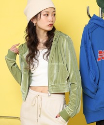 ＮＹベルベットクロップトフーディートラックトップ