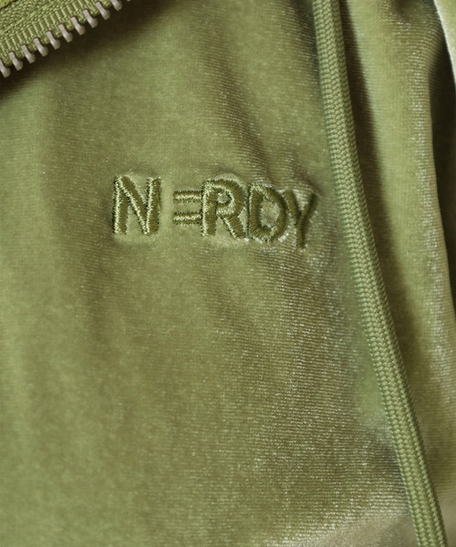 NERDY（ノルディ）の「ＮＹベルベットクロップトフーディートラックトップ（パーカー・レディース・グリーン/ピンク/グレー/ブラック・SS/M/S）」の10枚目の写真