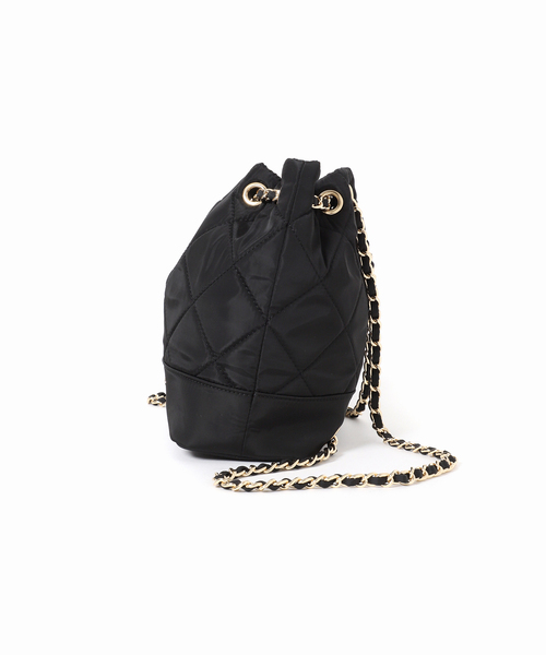 極美品 OUTDOOR SLOBE IENA 別注チェーンリュック 黒 OUTDOOR/アウトドア SLOBE別注 キルティングチェーンリュック