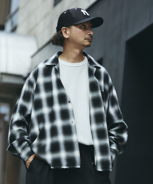 JOURNAL STANDARD relume(ジャーナルスタンダード レリューム)の「レーヨン アンカット フリンジ チェックシャツ(シャツ/ブラウス・メンズ・ブラック/アイボリー/ブラウン/グリーン・MEDIUM/LARGE)」の15枚目の写真