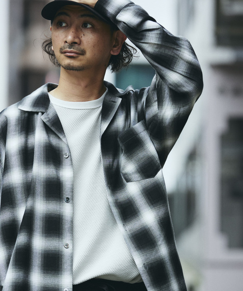 A*K様 完売品　レーヨン アンカット フリンジ オンブレ　チェックシャツ A*K様 完売品 レーヨン アンカット フリンジ オンブレ チェックシャツ