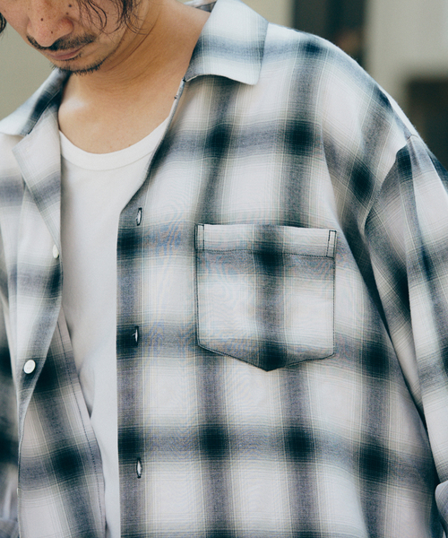 レーヨン アンカット フリンジ チェックシャツ（シャツ/ブラウス