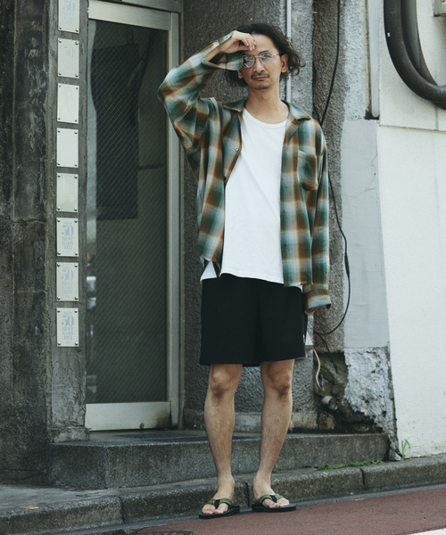 レーヨン アンカット フリンジ チェックシャツ（シャツ/ブラウス