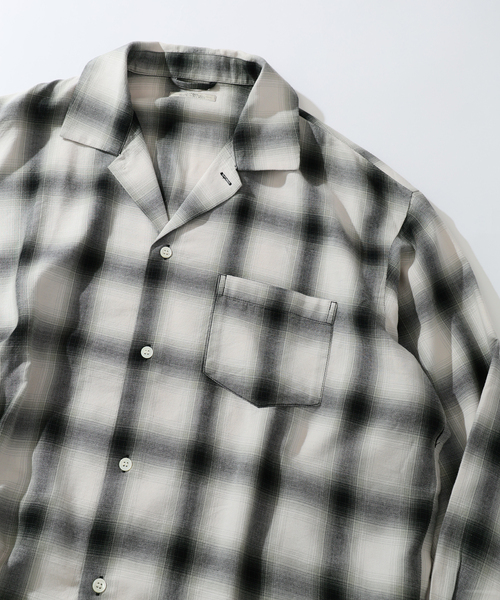 レーヨン アンカット フリンジ チェックシャツ（シャツ/ブラウス