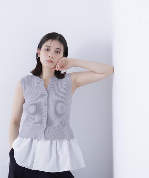 NATURAL BEAUTY BASIC(ナチュラルビューティーベーシック)の「◇ 2wayドッキングペプラムベスト(ベスト・レディース・グレー系その他/ブラック/ブラウン・FREE)」の2枚目の写真