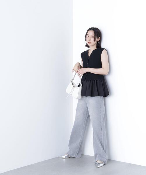 NATURAL BEAUTY BASIC(ナチュラルビューティーベーシック)の「◇ 2wayドッキングペプラムベスト(ベスト・レディース・グレー系その他/ブラック/ブラウン・FREE)」の5枚目の写真
