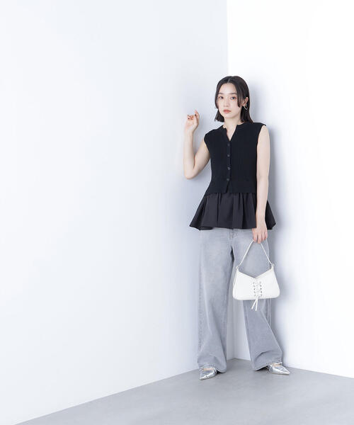 NATURAL BEAUTY BASIC（ナチュラルビューティーベーシック）の「◇ 2wayドッキングペプラムベスト（ベスト・レディース・グレー系その他/ブラック/ブラウン・FREE）」の7枚目の写真