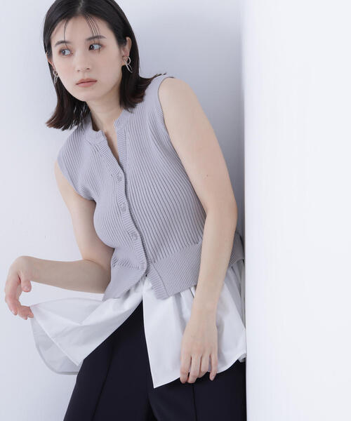 NATURAL BEAUTY BASIC（ナチュラルビューティーベーシック）の「◇ 2wayドッキングペプラムベスト（ベスト・レディース・グレー系その他/ブラック/ブラウン・FREE）」の14枚目の写真