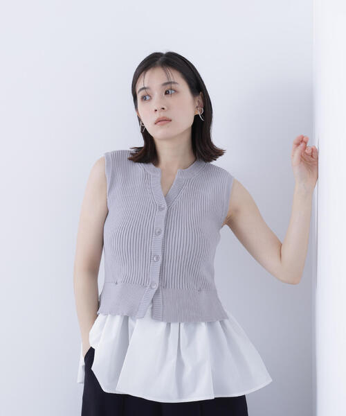 NATURAL BEAUTY BASIC（ナチュラルビューティーベーシック）の「◇ 2wayドッキングペプラムベスト（ベスト・レディース・グレー系その他/ブラック/ブラウン・FREE）」の16枚目の写真